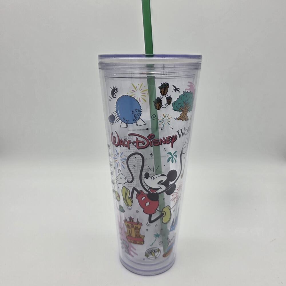 Starbucks Disney World Parks Icons Mickey Clear Tumbler 24 oz Straw 2020